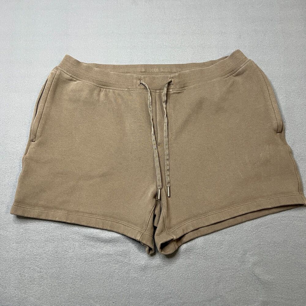 Lululemon Steady State Sweat Shorts Mens Size 2XL Beige Fleece Lined Classic Fit